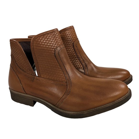 Roan Bed Stu Gossip Tan Nappa Ankle Boots Womens Size 9.5 - Picture 1 of 11